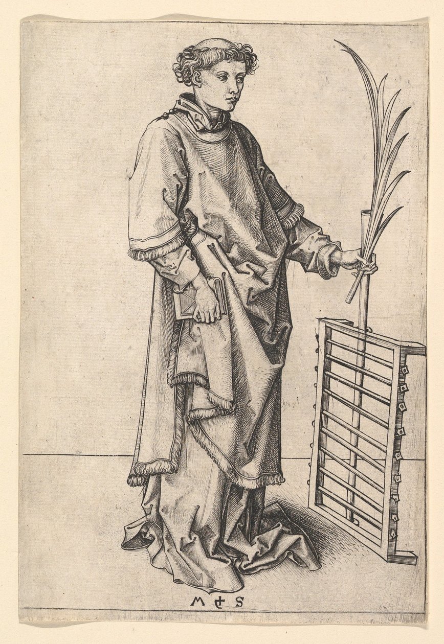 Saint Lawrence, ca. 1435-1491. af Martin Schongauer