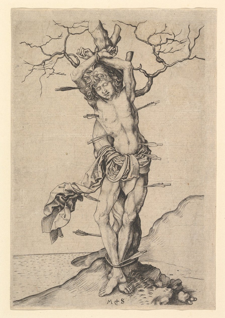 Sankt Sebastian, ca. 1435-1491. af Martin Schongauer