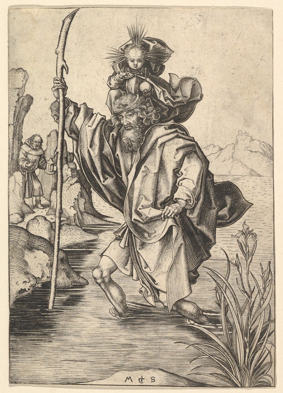 St. Christopher, ca. 1435-1491. af Martin Schongauer