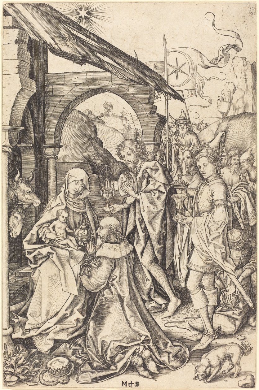 Magiernes tilbedelse af Martin Schongauer