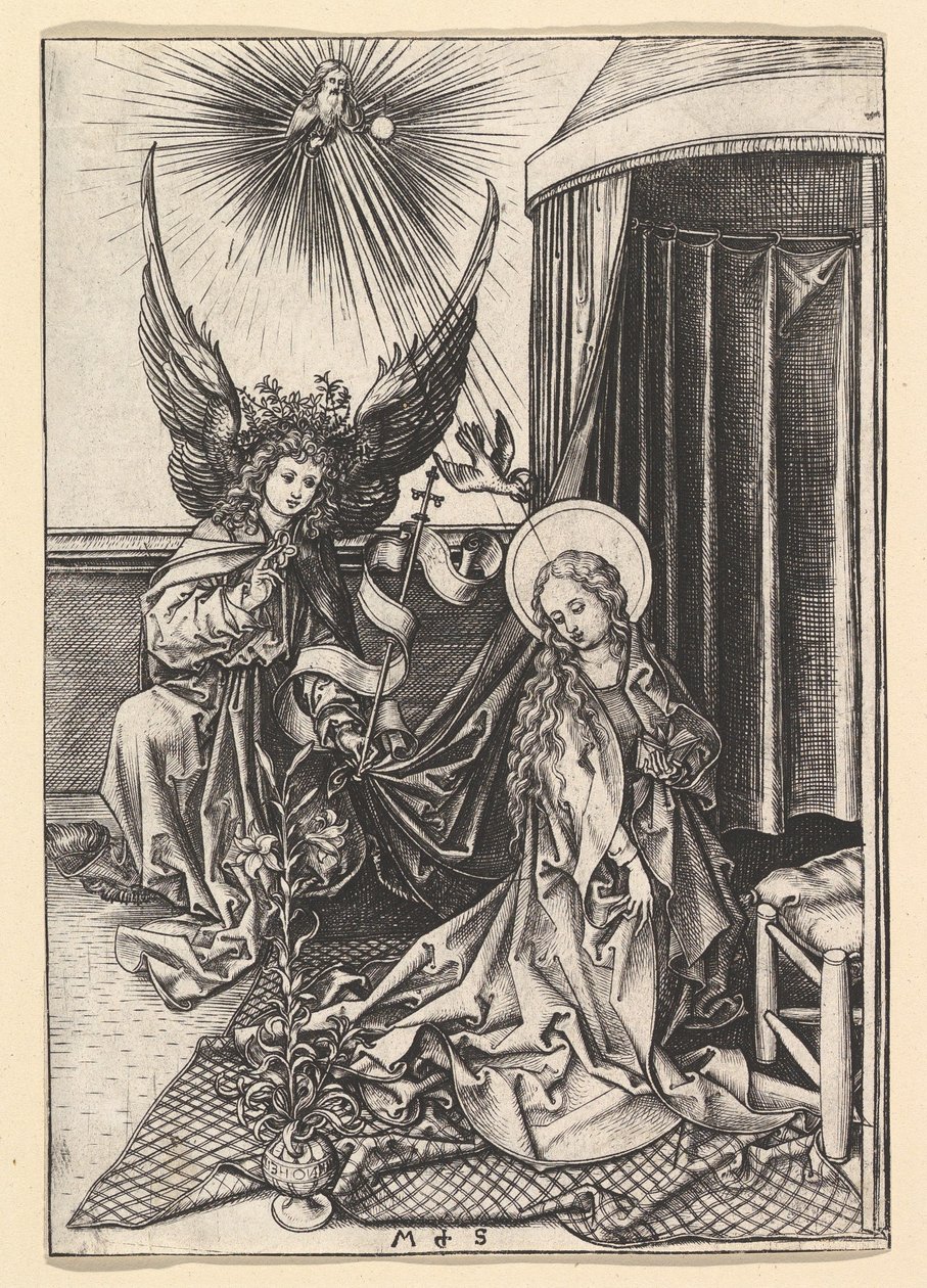 Bebudelsen, ca. 1435-1491. af Martin Schongauer