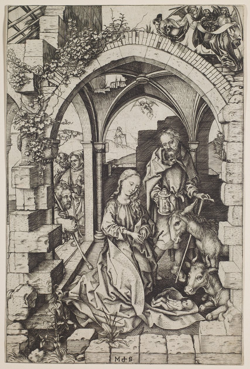 Fødselskirken, ca. 1471-73 (kobberstik) af Martin Schongauer
