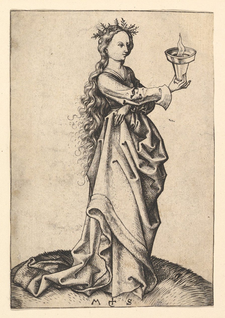 Den tredje vise jomfru, ca. 1435-1491. af Martin Schongauer