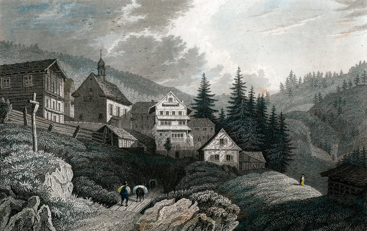 Kirken Maria Schnee, Rigi, Schweiz, 1850. af Martini