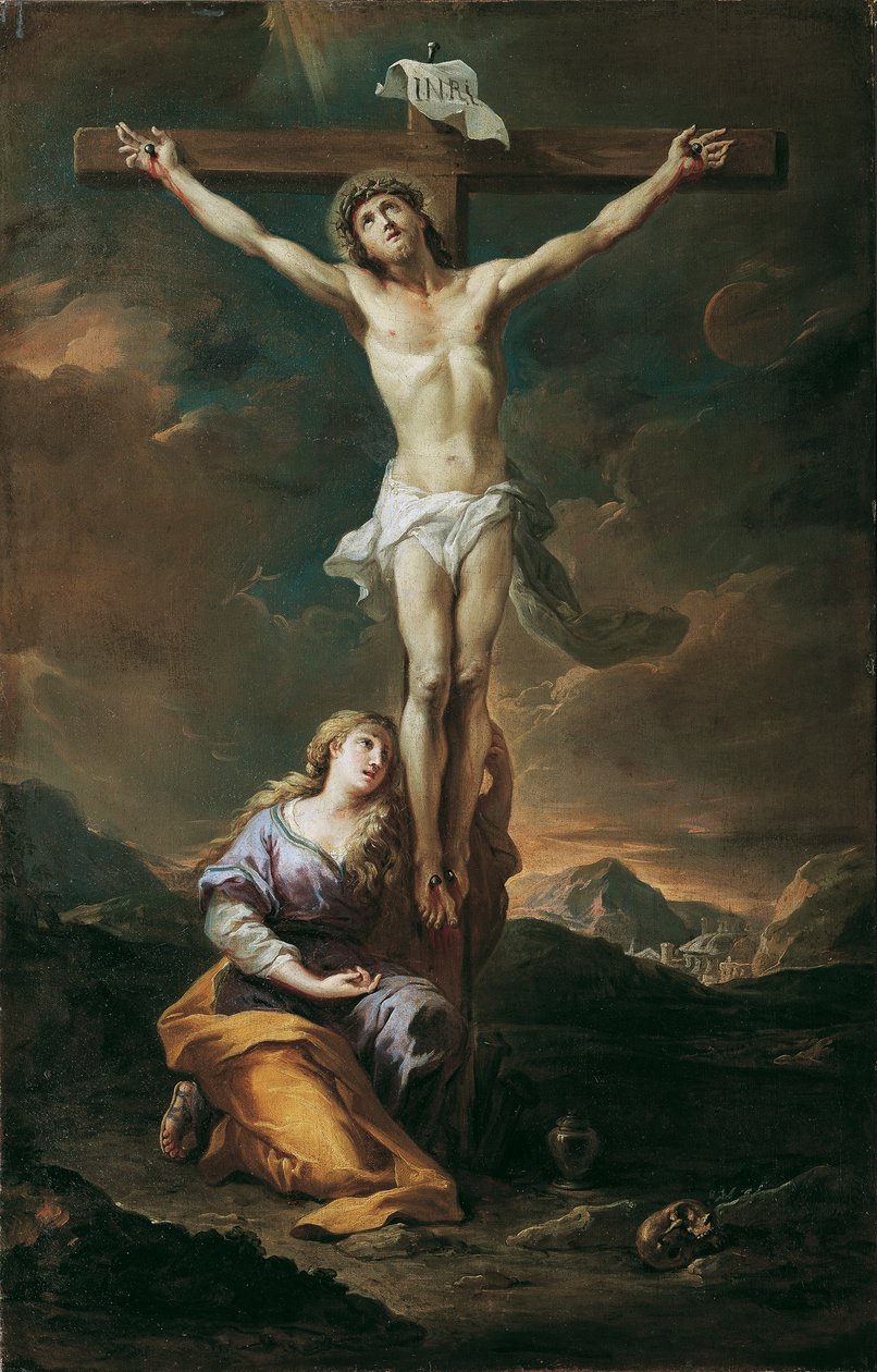 Krucifiks med Maria Magdalene af Martino Altomonte