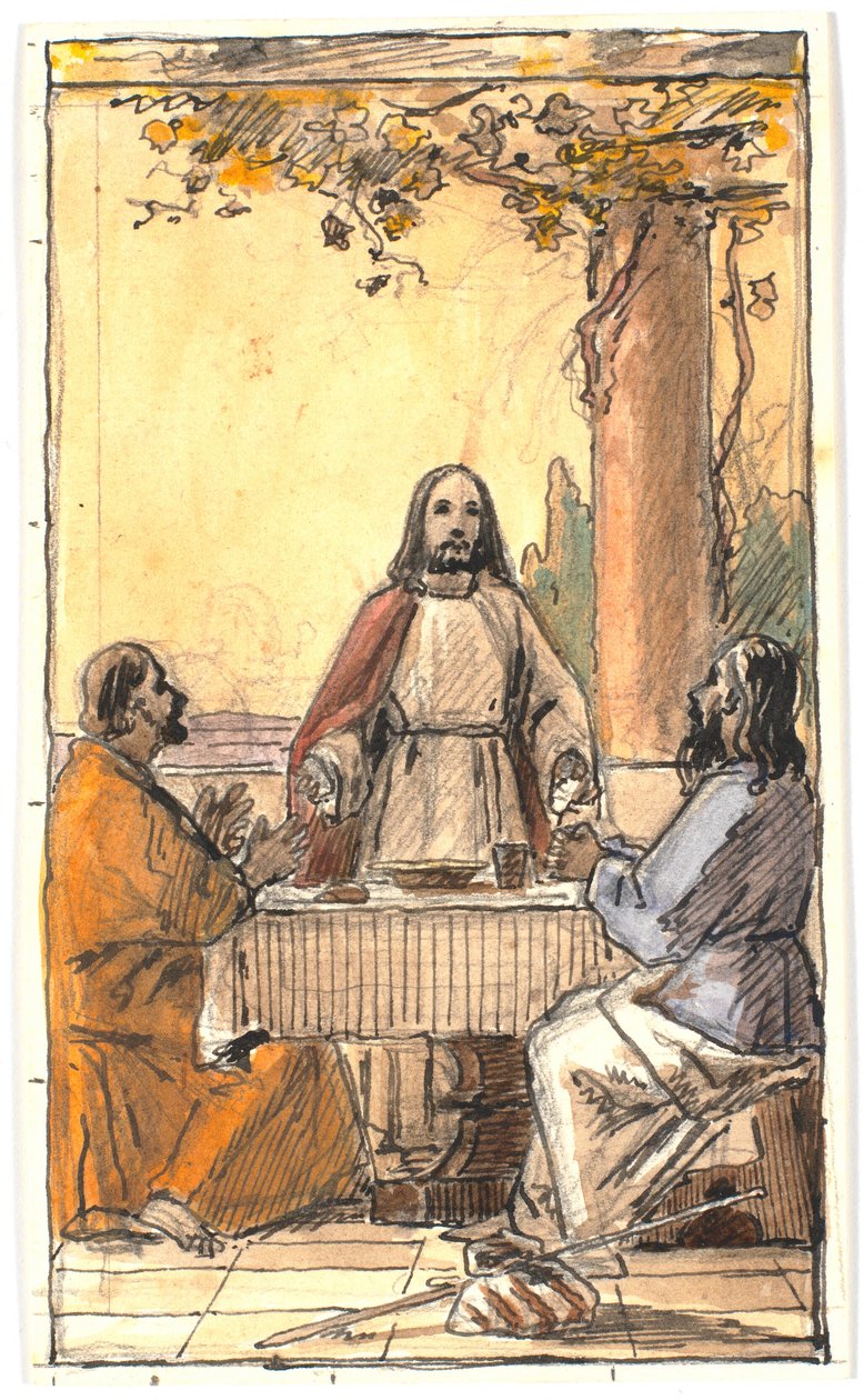 Kristus og de to disciple i Emmaus af Martinus Rørbye