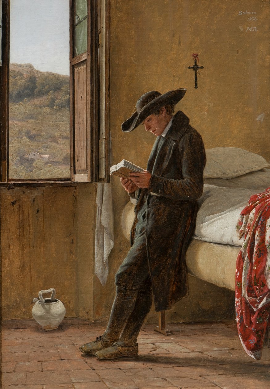 Ung præst læser, 1836. af Martinus Rørbye
