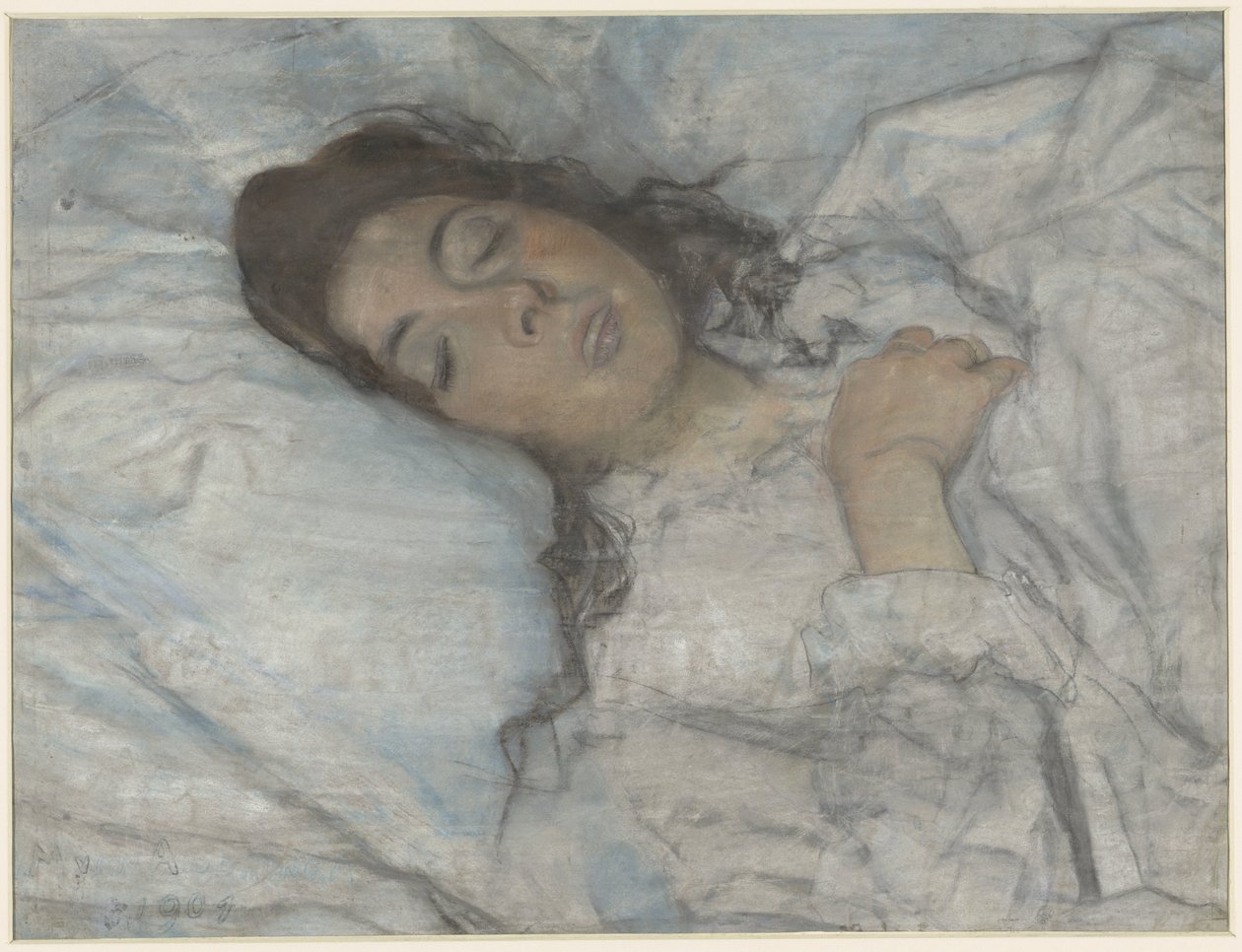 sovende kvinde af Martinus van Andringa (signed by artist)