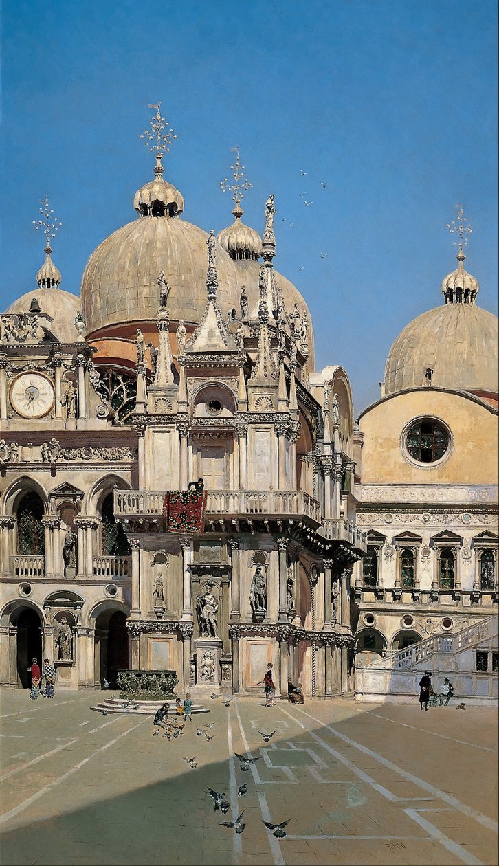 Gårdsplads til paladset i Dux i Venedig af Martín Rico y Ortega