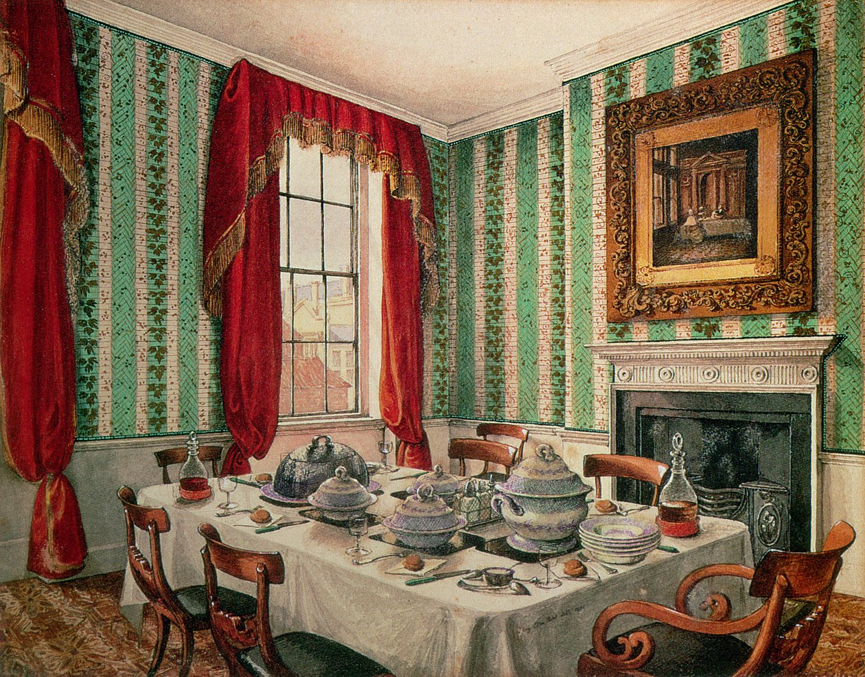 Vores spisestue i York, 1838 af Mary Ellen Best