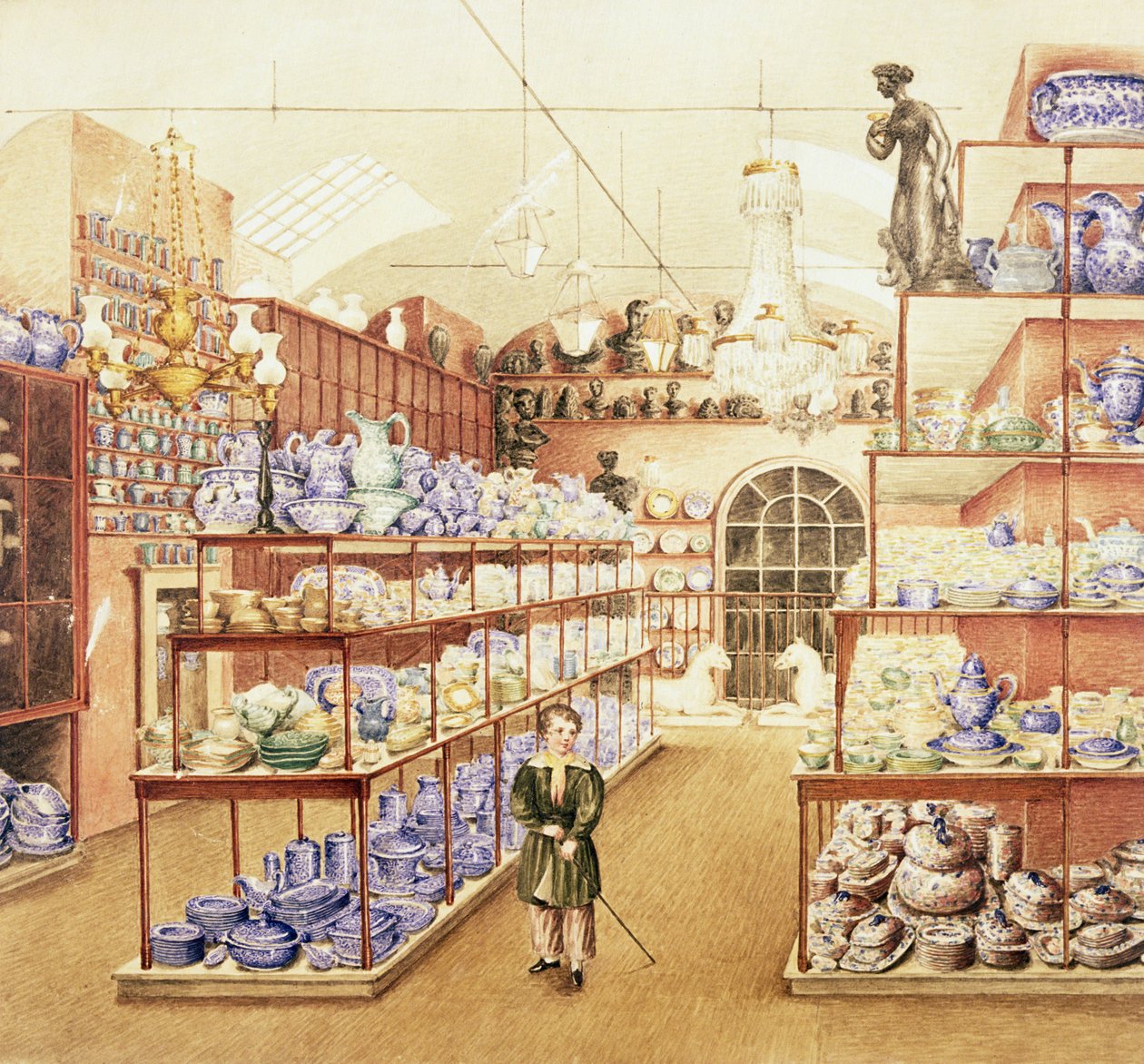 Interiør i en porcelænsbutik, ca.1836 af Mary Ellen Best