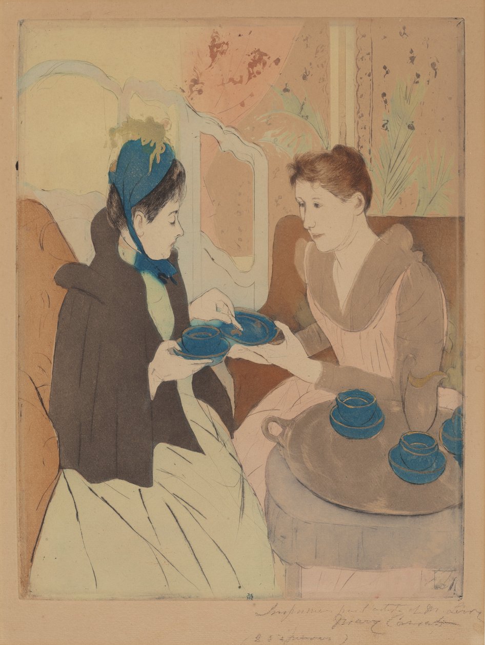 Afternoon Tea Party, 1890-1891. af Mary Cassatt