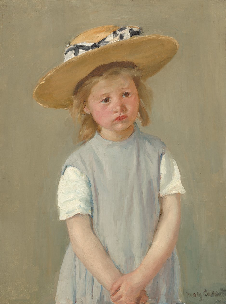 Barn i stråhat af Mary Cassatt