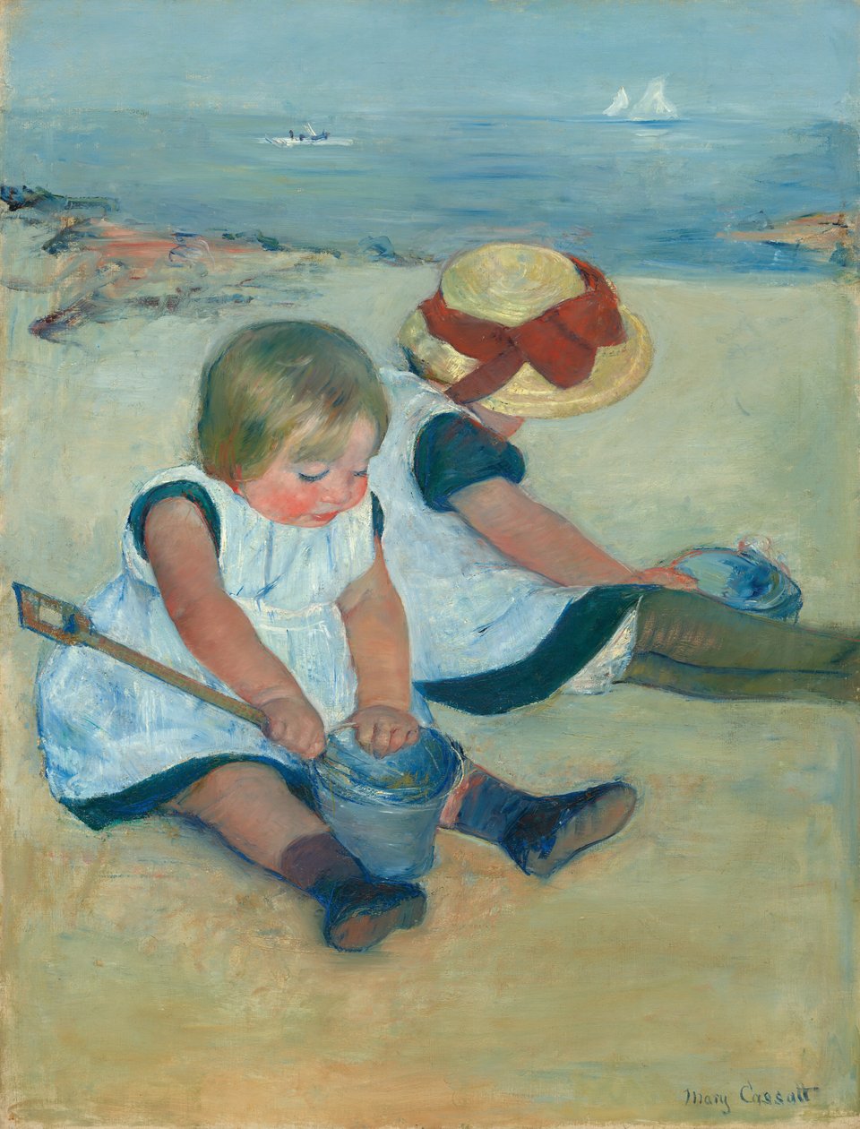 Børn leger på stranden af Mary Cassatt