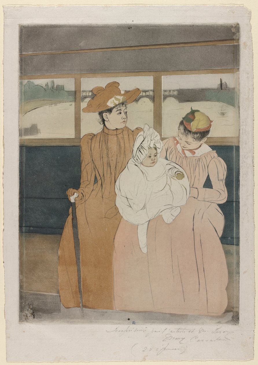 I Omnibussen, 1890-91. af Mary Cassatt