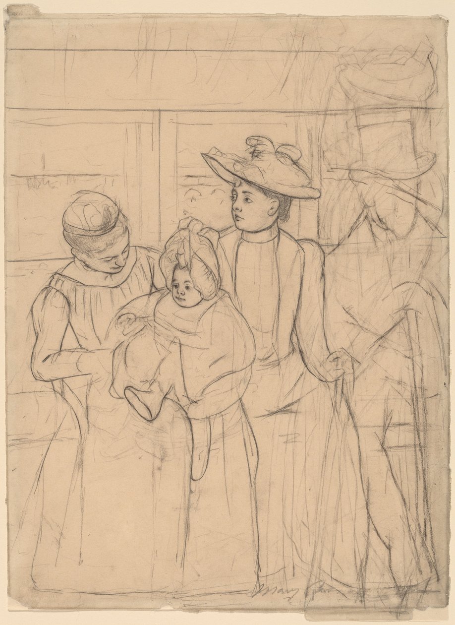 I Omnibus [højre], ca. 1891 af Mary Cassatt