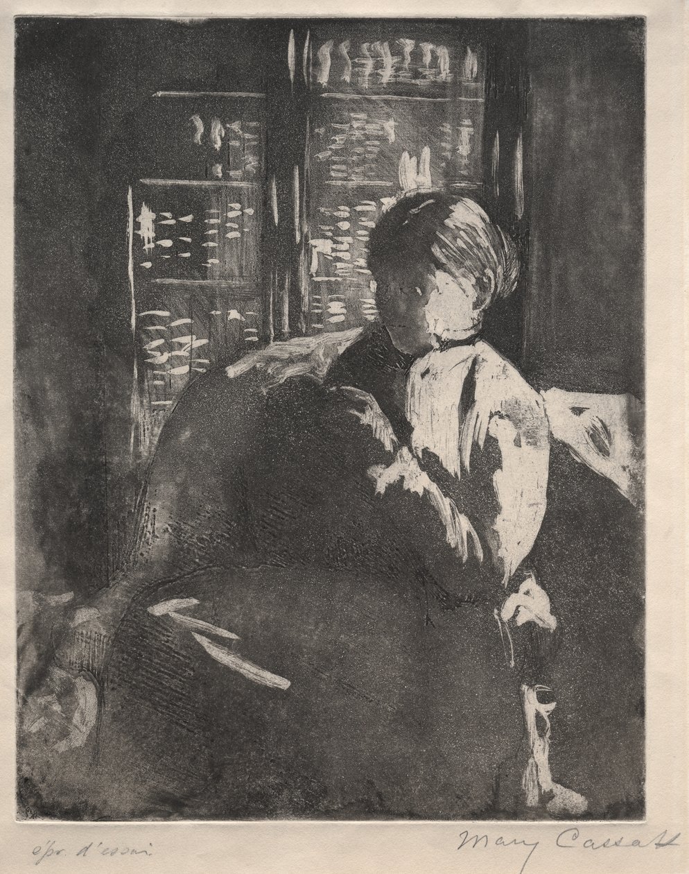 Strik i Biblioteket af Mary Cassatt