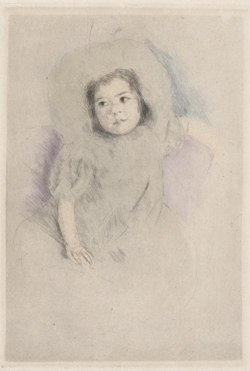 Margot iført en motorhjelm (nr. 1) af Mary Cassatt
