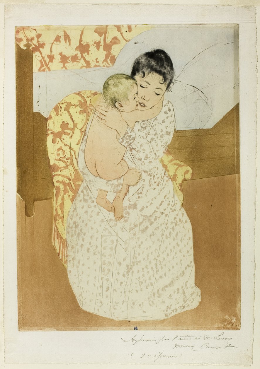 Moderlig kærtegn af Mary Cassatt