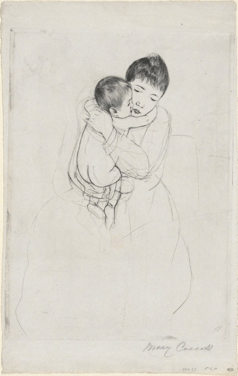 Moderlig kærtegn af Mary Cassatt