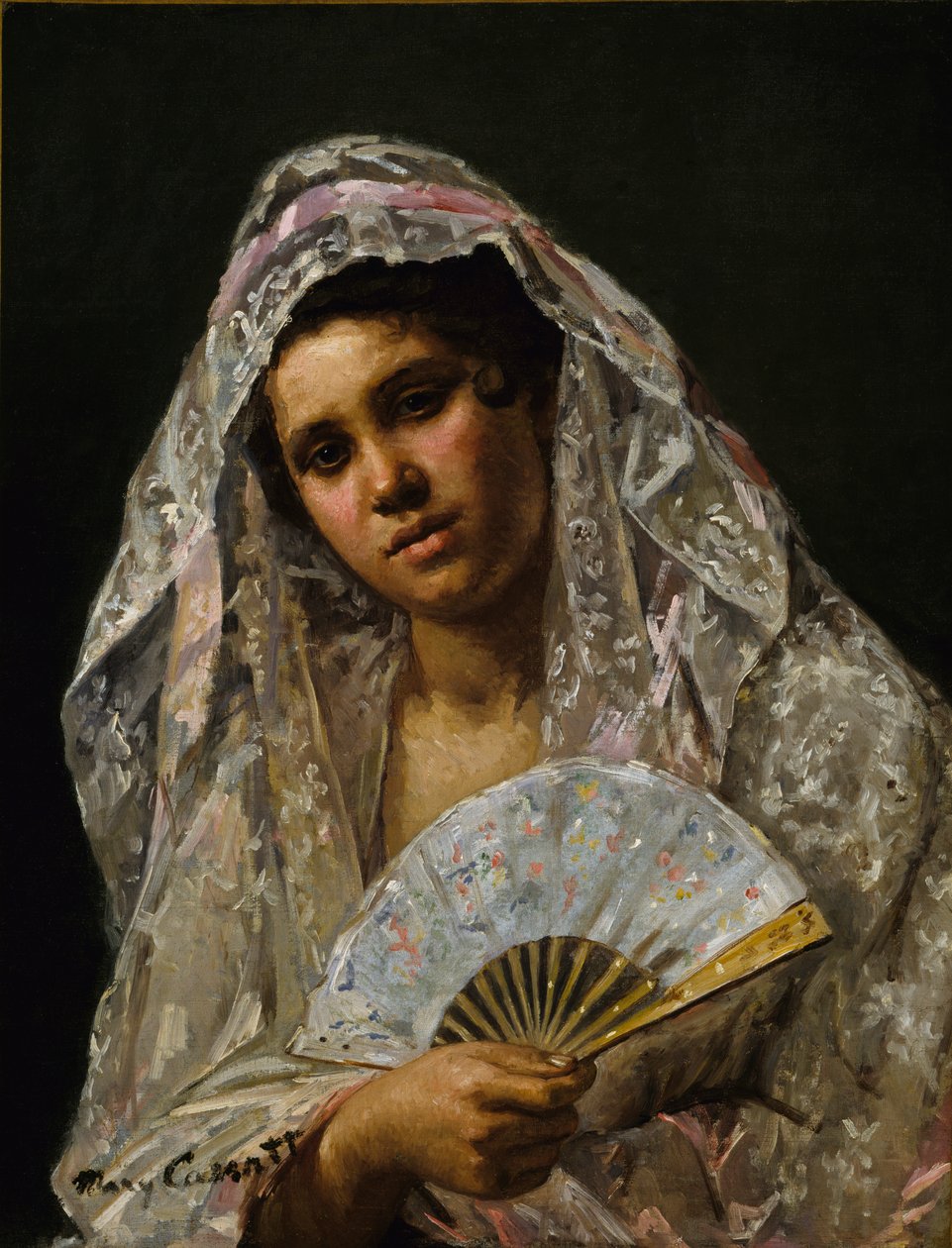 Spansk danser iført en blondemantilla, 1873. af Mary Cassatt