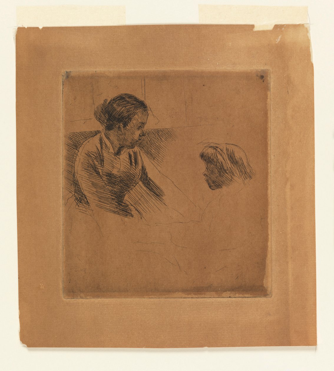 Susan og barn står over for hinanden af Mary Cassatt
