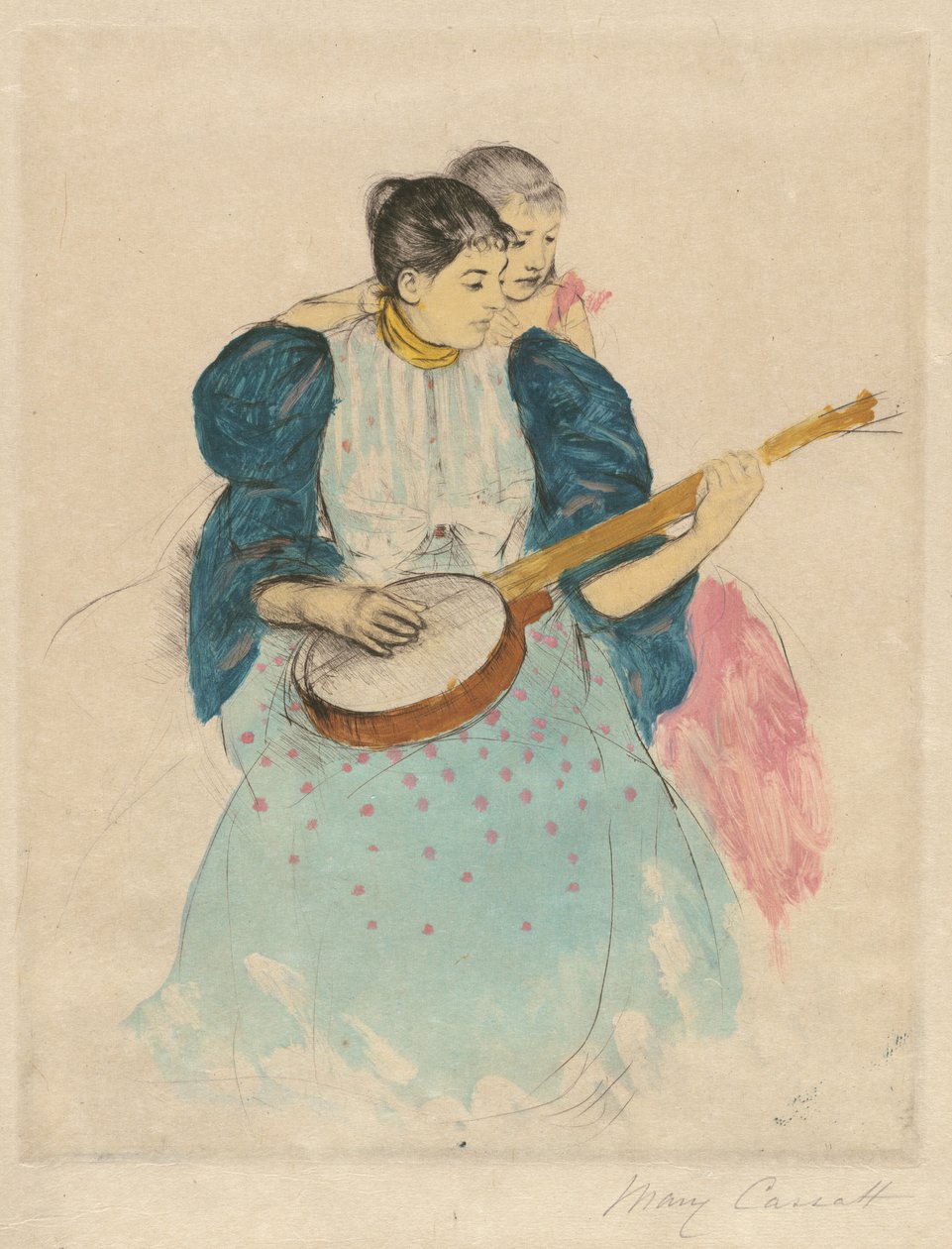 Banjo lektionen af Mary Cassatt