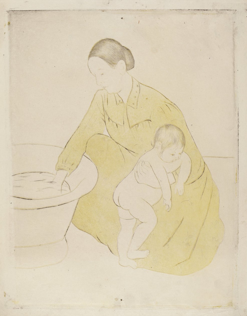 Badet, 1890-1891. af Mary Cassatt