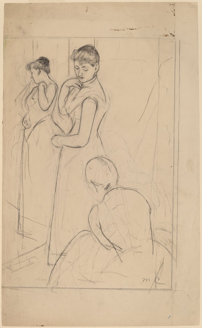 The Fitting [recto], 1890-1891. af Mary Cassatt