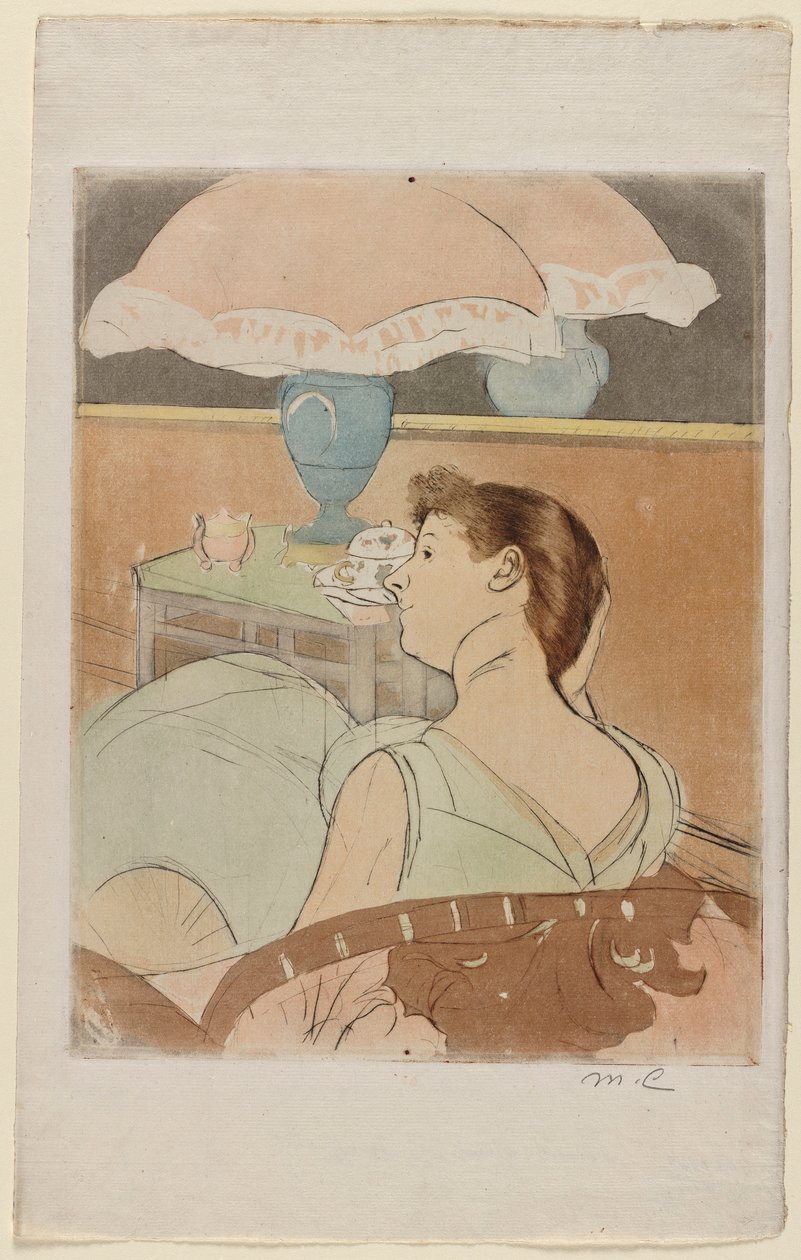 Lampen, 1890-1891. af Mary Cassatt