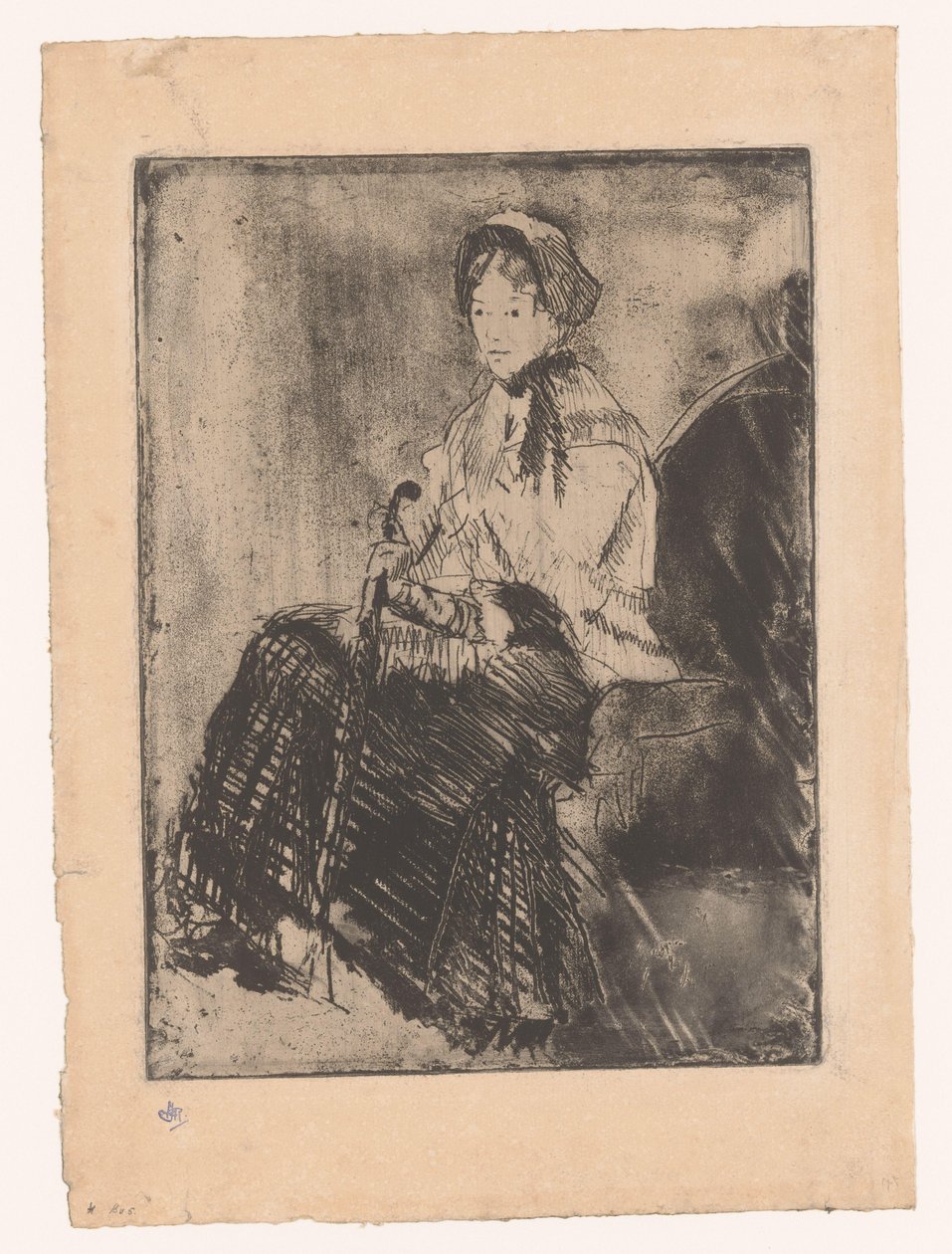 Siddende kvinde med paraply Paraplyen af Mary Cassatt