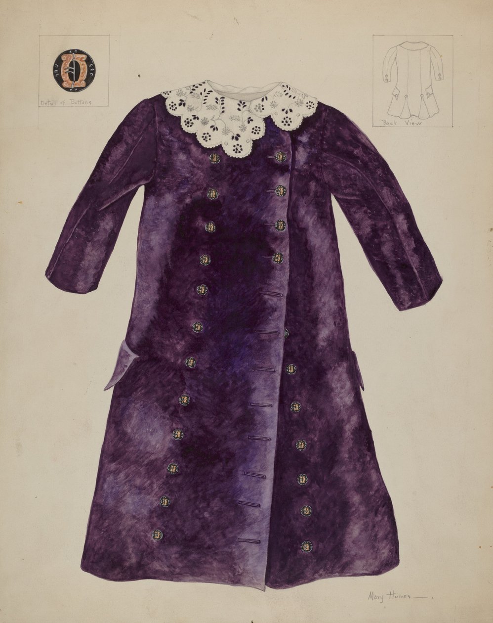Barnefrakke, ca. 1937. af Mary E Humes