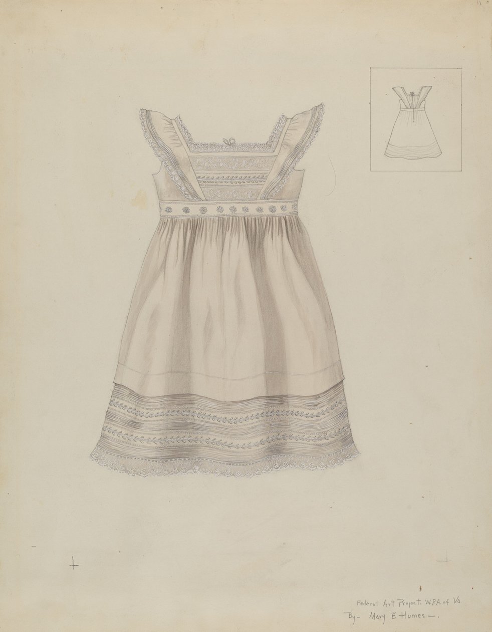 Barnekjole, ca. 1937. af Mary E Humes