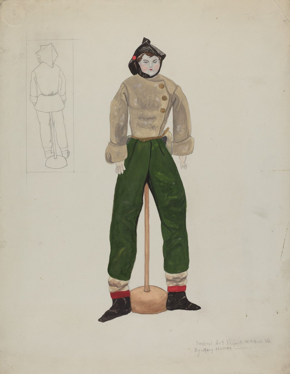 Dukke og kostume, ca. 1936. af Mary E Humes