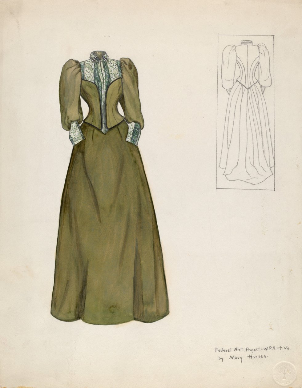 Kjole, c. 1937. af Mary E Humes