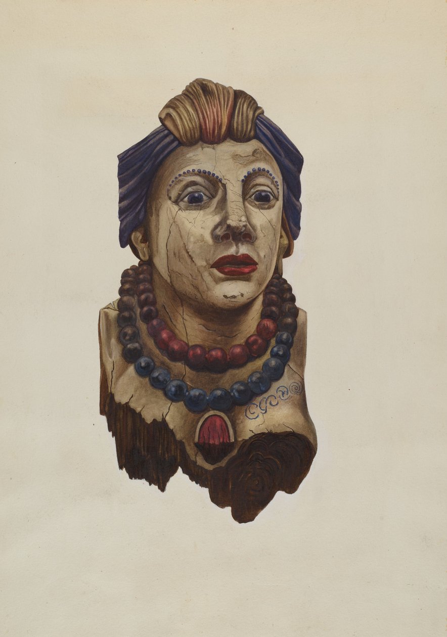 Indisk prinsesse galionsfigur, ca. 1938. af Mary E Humes