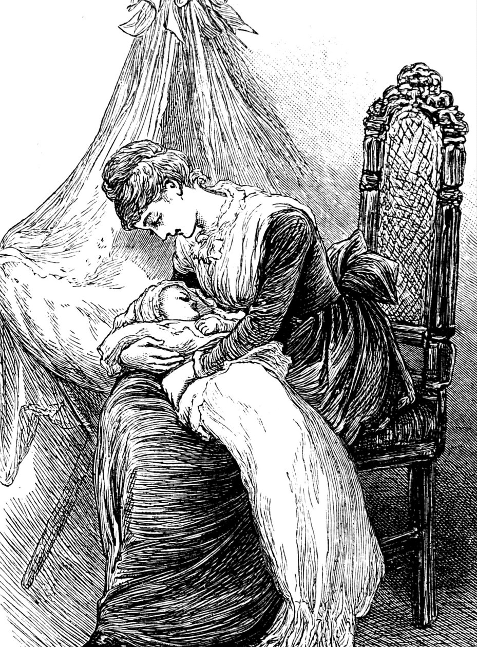 En ung mor, der nusser sit barn af Mary Ellen Edwards