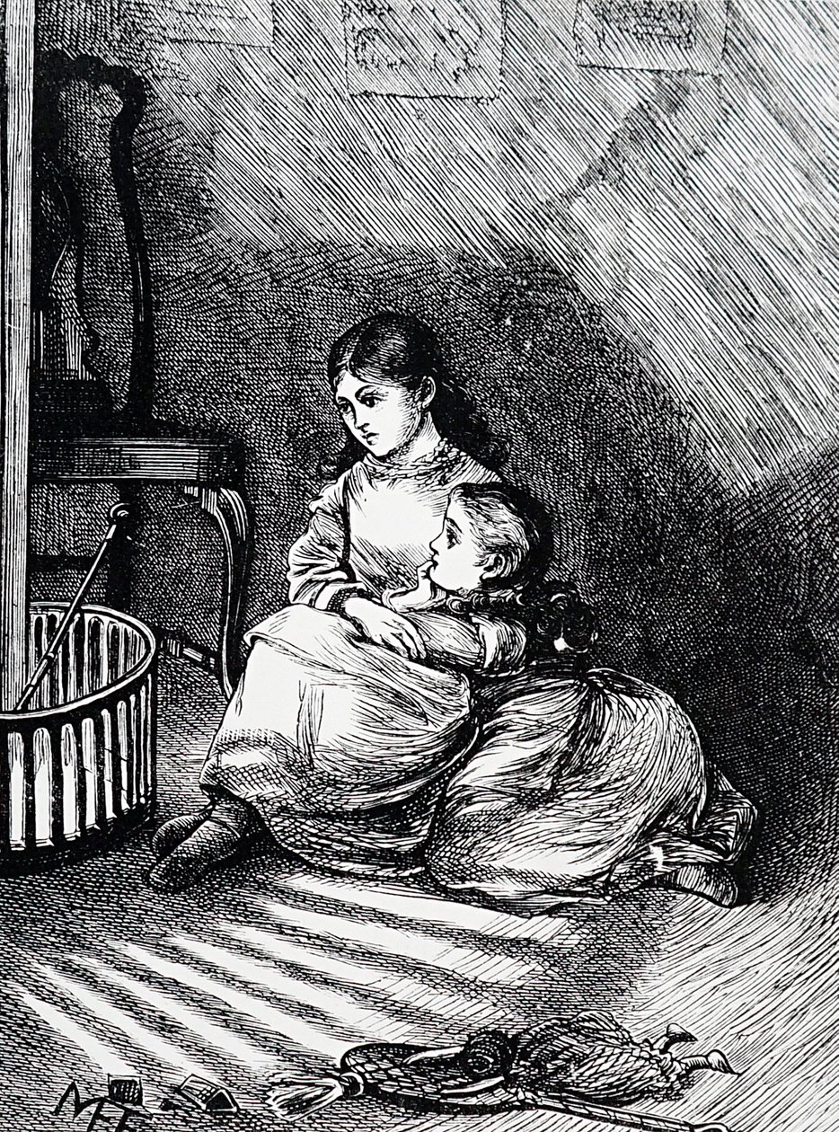 Børn ved pejsen af Mary Ellen Edwards