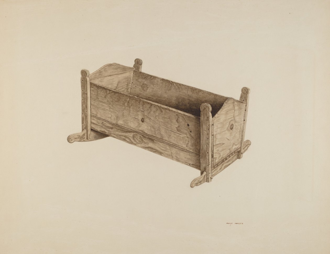 Box Cradle, ca. 1939. af Mary Hansen