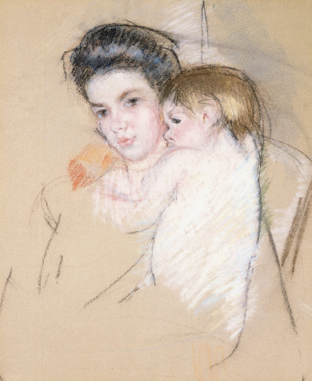 Mor og nøgenbarn, af Mary Cassatt