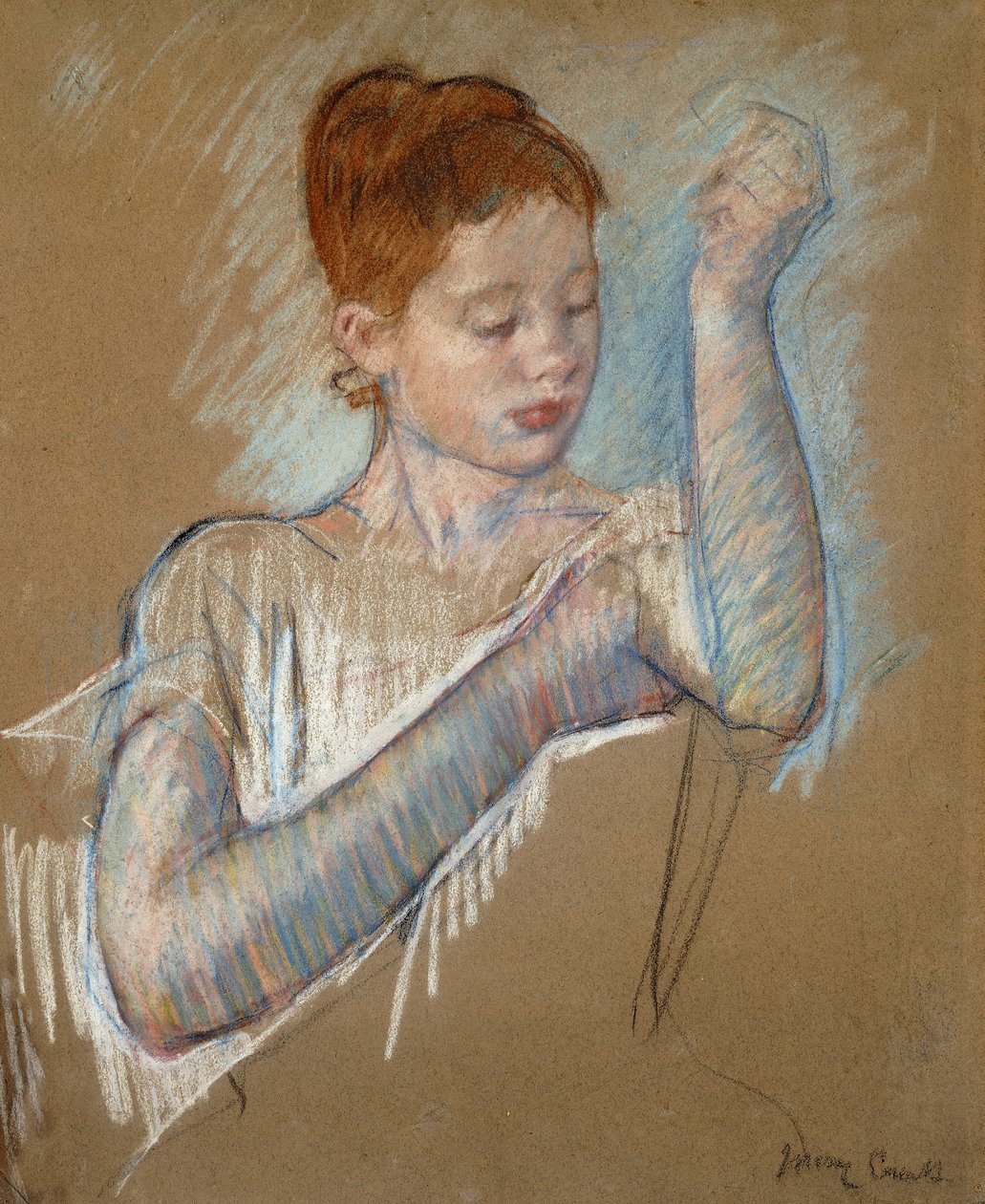 De lange handsker, 1889 af Mary Cassatt