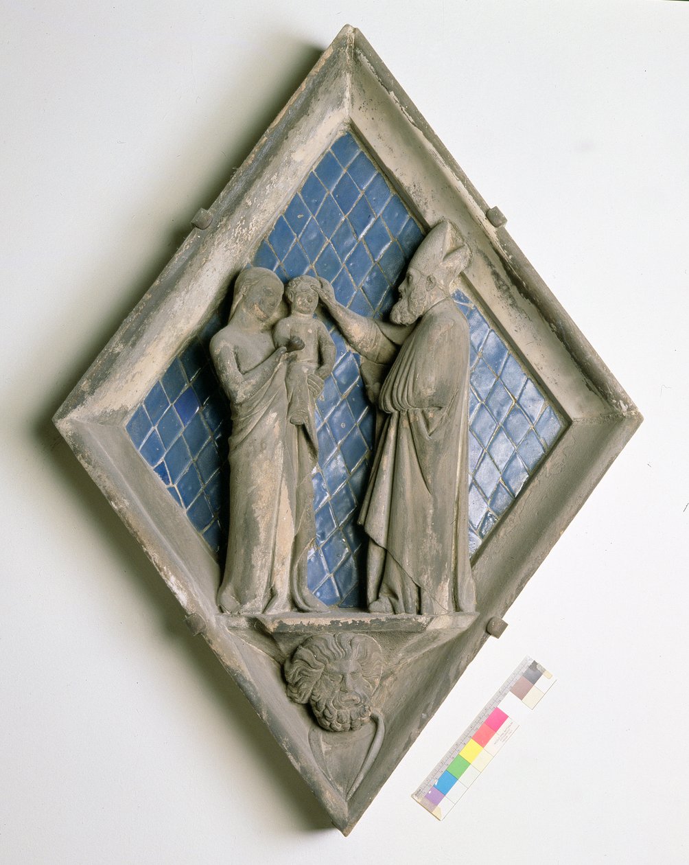 Dåben, reliefflise fra Campanile (marmor og keramik) af Maso di Banco