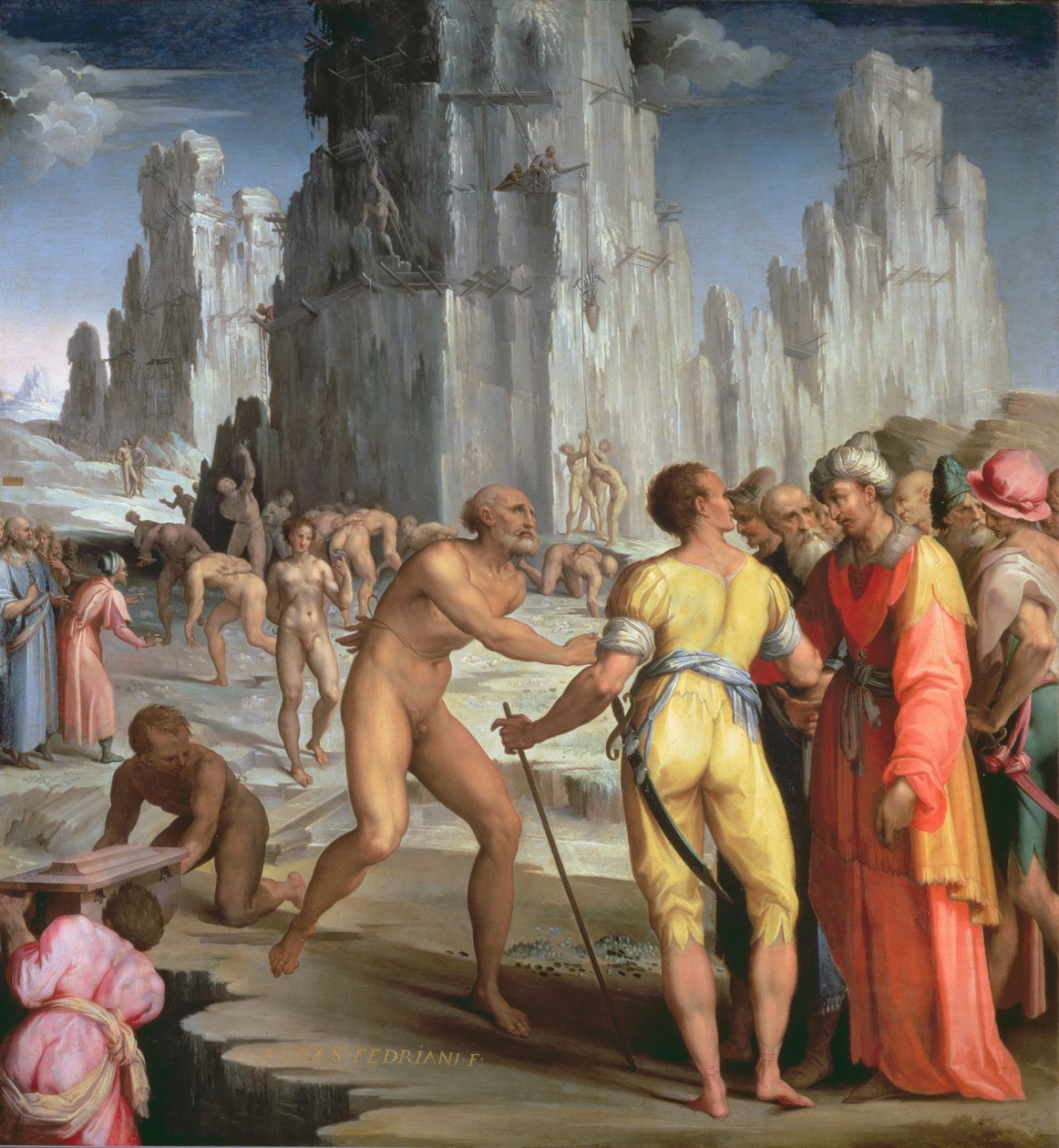 Diamantminen, 1570-71 (panel) af Maso da San Friano