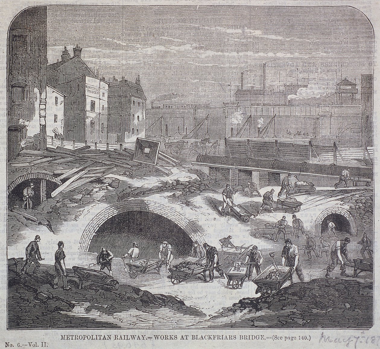 Blackfriars Bridge, London, 1863 af Mason Jackson