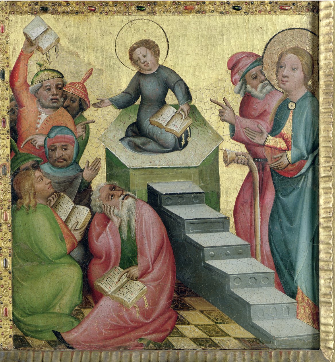 Dispute with the Doctors, 140010 (tempera på eg) af Master Bertram of Minden