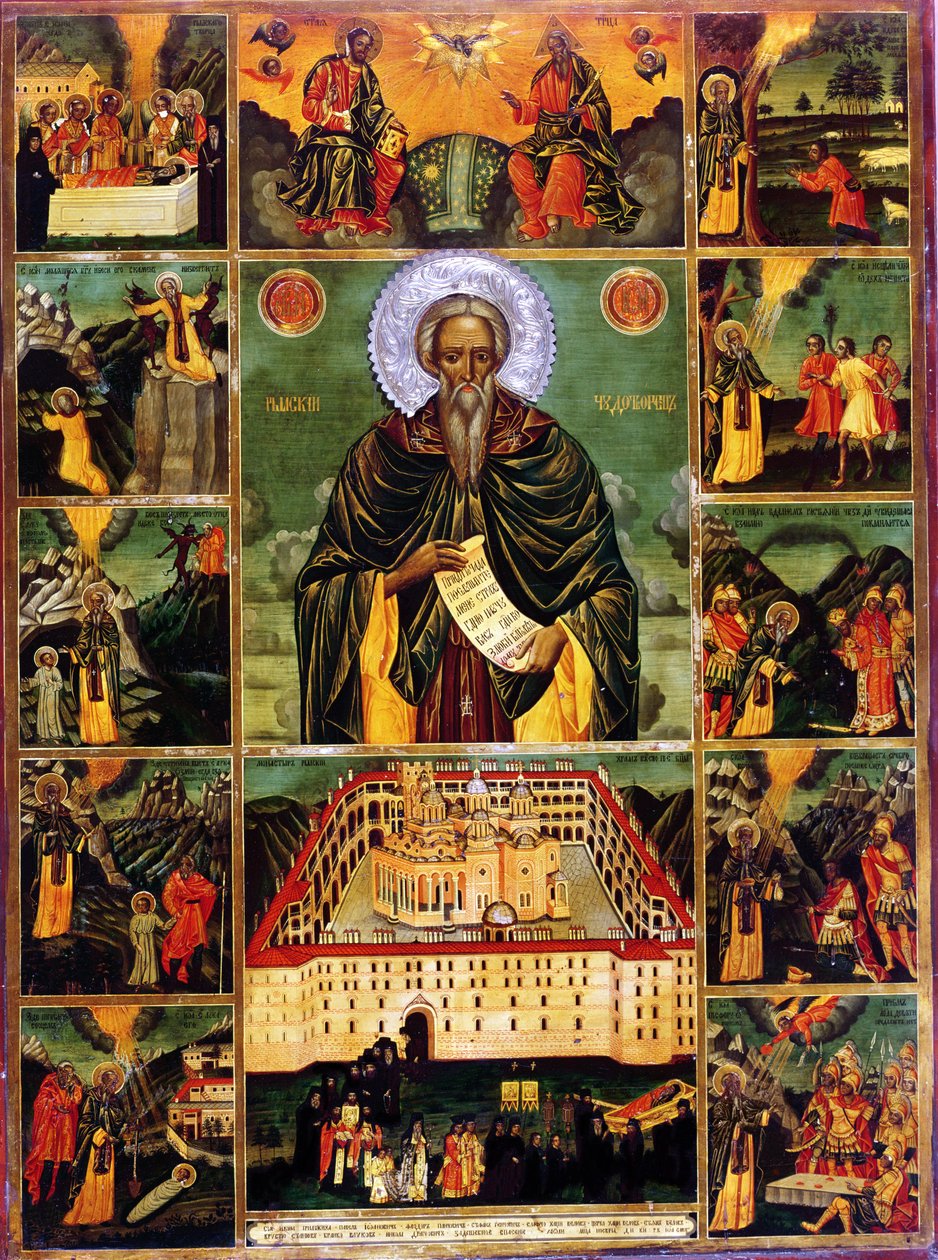 St. John of Rila (tempera på panel) af Master John of Samakov