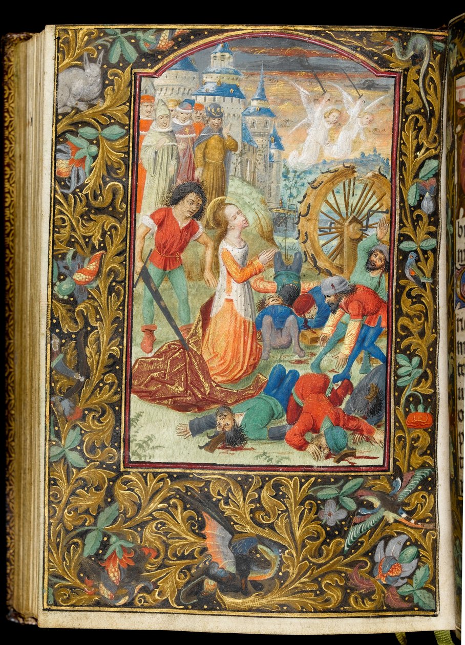 Ms 268 f.140v Martyrium of Saint Catherine, c.1475 (blæk på pergament) af Master of Fitzwilliam