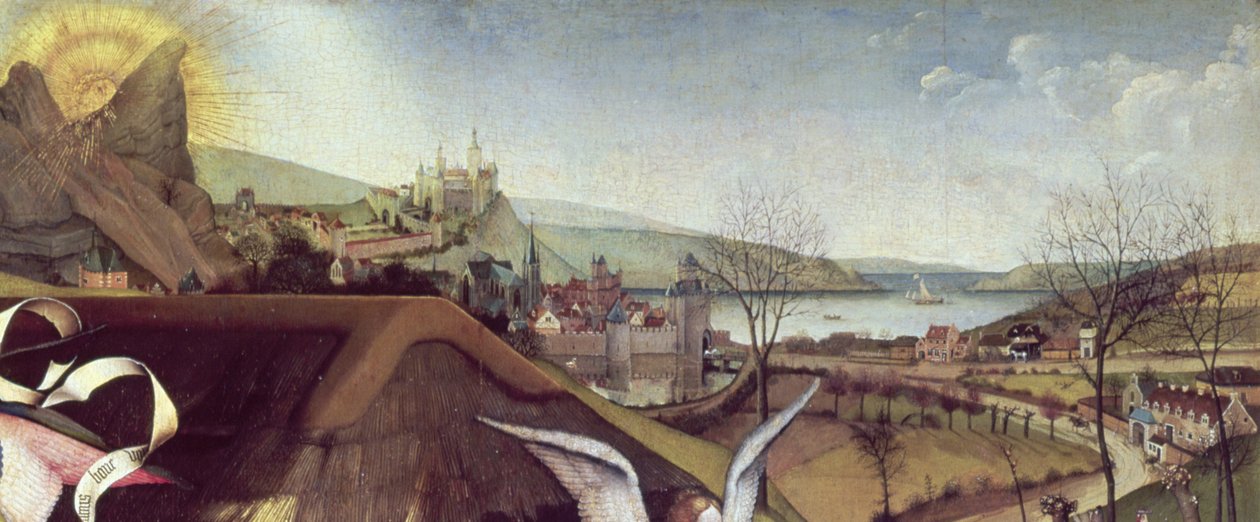 Nativity, ca. 1425 (detalje af 128673) af Master of Flémalle