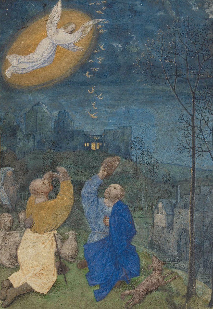 Meddelelsen til hyrderne af Master of Houghton the Miniatures