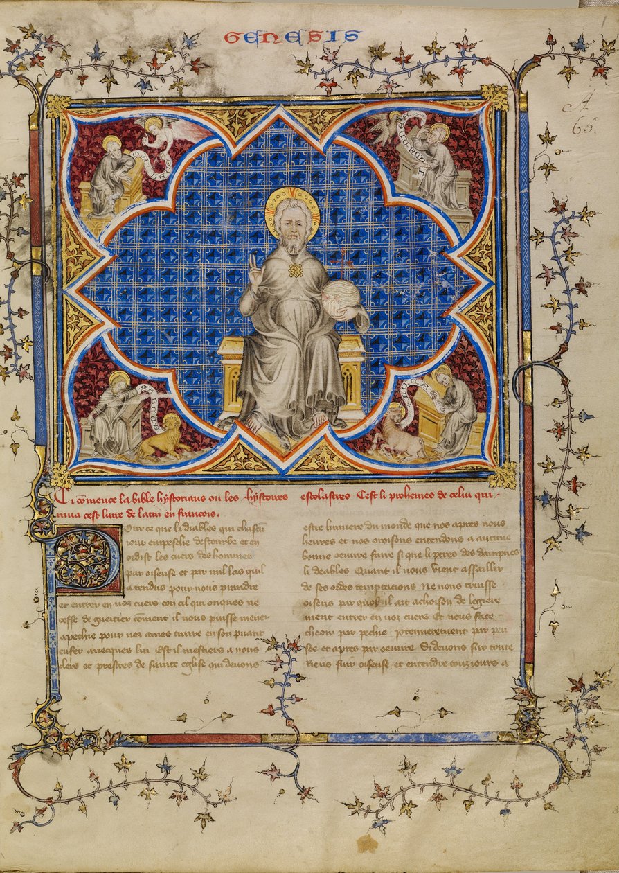 Kristus i majestæt og de fire evangelister med deres symboler af Master of Jean